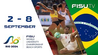 Beach Handball Day2 2024 FISU World University Championships Beach Sports Brazil Rio de Janeiro [upl. by Lorilyn597]