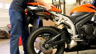 2008 Honda CBR 600RR Stock Exhaust Removal [upl. by Ezana]