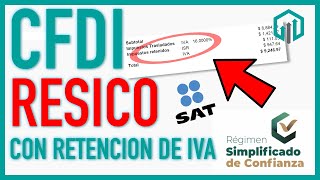 RESICO CFDI con Retención de IVA e ISR  Factura Actividad Profesional o Arrendamiento [upl. by Zoltai]