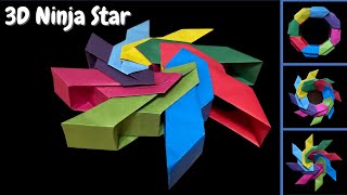 How to make an Origami Transforming 3D Ninja Star  step by step easy instructions [upl. by James236]