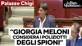 Serracchiani vs Meloni quotConsidera i poliziotti degli spioni sta nascondendo qualcosaquot [upl. by Ecneitap]