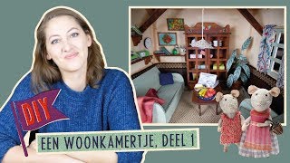 Knutselen amp DIY  Woonkamertje deel 1  Muizenhuis Tutorial [upl. by Sayce819]