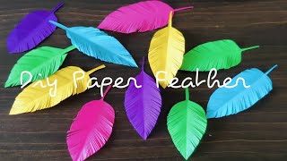 How to make paper featherDiy paper feather making step by stepTutorial For Beginners [upl. by Amann]