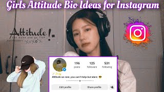 Girls Attitude Bio Ideas For Instagram  Girls Attitude Bio  40 Instagram Bio ideas for Girls [upl. by Onaicilef]