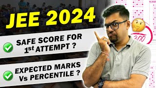 JEE 2024 Safe Score For 1st Attempt  JEE Expected Marks vs Percentile🎯 Harsh SirVedantuMath [upl. by Llemmart]