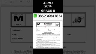 ASMO Grade 8 2014 ASIAN SCIENCE AND MATH OLYMPIAD [upl. by Eicyac]