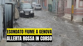 MALTEMPO IN ITALIA ALLERTA ROSSA IN LIGURIA E LOMBARDIA ALLAGAMENTI ED EVACUAZIONI A GENOVA [upl. by Geneva]