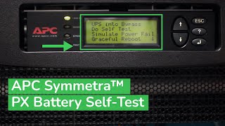 Initiating amp Monitoring a Battery SelfTest on APC Symmetra™ PX 1080kW  Schneider Electric Support [upl. by Naimad343]