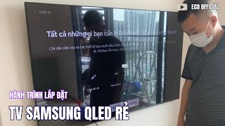 Lắp đặt Chiếc Tivi Samsung 65inch QLED GIÁ RẺ lên tường amp những việc cần LƯU Ý [upl. by Franza]