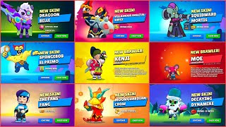 All New Brawlers and Skins Unlock Animation ft Moe Kenji  Brawl Stars [upl. by Betsey]