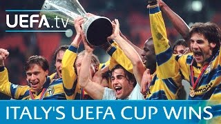 Highlights Italy’s nine UEFA Cup triumphs [upl. by Dnomayd]