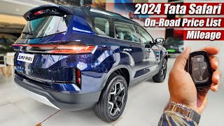 2024 Tata Safari Facelift 7Seater On Road Price List Mileage Features [upl. by Asiuol]