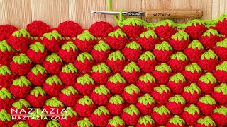 How to Crochet Strawberry Stitch with a Regular Crochet Hook DIY Tutorial [upl. by Aneeles]