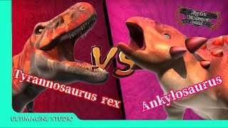 dinosaur battle s1 tyrannosaurus vs ankylosaurus sounds effect [upl. by Rahcir]