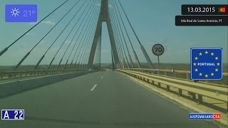 Driving from Ayamonte Spain to Vila Real de Santo António Portugal 13032015 Timelapse x4 [upl. by Dominga]