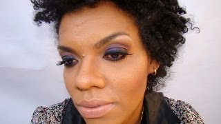 Olho preto esfumado com roxo  Glitter  Pele Negra [upl. by Jesh]