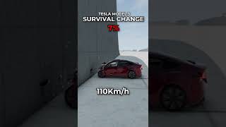 TESLA hitting a WALL at 150KMH🧱  BeamNGDrive [upl. by Adnohsar66]