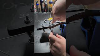 How to Restring a Bassguitar guitartok guitarrepair guitartech bassguitar [upl. by Odarnoc]