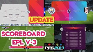 PES 2017 PREMIER LEAGUE SCOREBOARD NEW V3 SEASON 20232024 [upl. by Irafat]