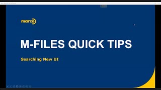 M Files Quick Tips  Searching New UI [upl. by Okoyk]