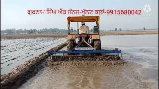 puddler for paddy fieldfarming paddy sowing farmer farming [upl. by Debora643]