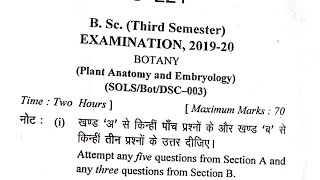 😯Plant Anatomy Embryology Bsc 2nd Year Botany Previous Question Papers  Sri Dev Suman  Hnbgu [upl. by Minsk]