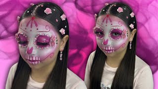 Maquillaje de Catrina Rosa 🌸💕 [upl. by Eimiaj670]