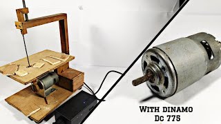 Mini Scroll Saw dengan dinamo dc 775 12 volt  portable scroll saw [upl. by Nnylav530]