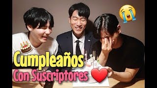 COREANOS CELEBRAN CUMPLEAÑOS CON SUSCRIPTORES Pandita Chan [upl. by Heyde]