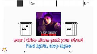 OLIVIA RODRIGO Drivers license FCN GUITAR CHORDS amp LYRICS [upl. by Yedoc]