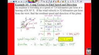 PC 63 Notes Example 10  Using Vectors to find Speed and Direction [upl. by Rayburn]