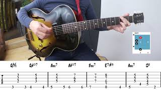 Jazz Guitar Chord Progression Exercise [upl. by Laundes]