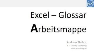 Excel Glossar  Arbeitsmappe [upl. by Ailssa]