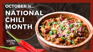 October is National Chili Month  National Day Calendar [upl. by Claudio437]