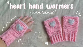 ✨easy✨ crochet hand warmersfingerless gloves tutorial  beginner friendly [upl. by Ennirroc735]