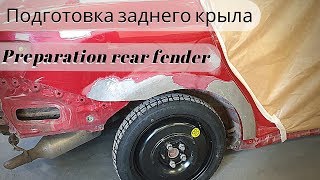 Repair prep Fender  Rreparation for paint  Putty Roberlo  PrimerSurfacer Cromax [upl. by Arvy34]