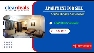 3 BHK Apartment for Sell Rangwala Tower Ellishbrige Ahmedabad at No Brokerage – Cleardeals [upl. by Eimar]