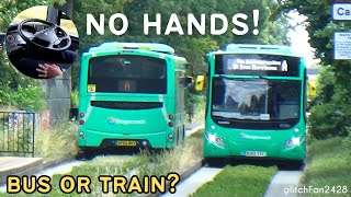 SelfSteering Buses on quotTrain Tracksquot  Cambridgeshire Guided Busway Worlds Longest [upl. by Gnehs]