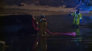 Man rescued after driving into Chagrin River police say he thought there was a bridge there [upl. by Stevena431]