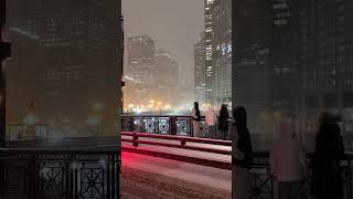 Welcome to Chicago the city of dreams and snow enjoy late night snow drive and winters magic↑ [upl. by Esinereb]