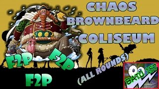 OPTC 410  Chaos Brownbeard Coliseum All stages F2P [upl. by Marja357]