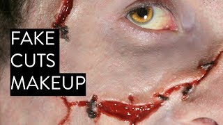 Fake Cuts with Stitches for Halloween  FX transfers [upl. by Amoritta]