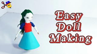 How To Make Easy Doll From Wool  Doll Making Tutorial  Woolen Crafts Doll  Basic Craft [upl. by Shena]