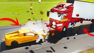 ACCIDENTES FRONTALES DE SUPER COCHES 🚗💥  Brick Rigs LEGO [upl. by Vachil50]