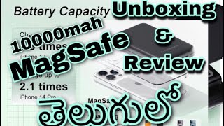 Ambrane MagSafe power bank 10000mah amp MagSafe backcover unboxing amp Review in Telugu  iPhone 11 [upl. by Seraphim]