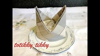 Table Napkin Fold  Bishops Hat Fold [upl. by Atilahs41]