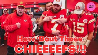 Travis Kelce Mahomes amp Andy Reid’s REACTION to Butker’s 6 field GOALS to lead Chiefs to AFC Title [upl. by Llertram]