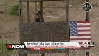 Gov Brownback holds town hall meeting [upl. by Retxed662]