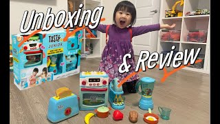 A Tiny Chefs Dream Toy Tasty Junior 4 in 1 Mini Chef Unboxing and Review  pretend play [upl. by Nyral146]