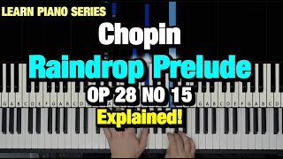 HOW TO PLAY  CHOPIN  RAINDROP PRELUDE PIANO TUTORIAL LESSON OP 28 NO 15 [upl. by Eivla]